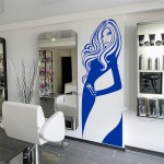 สติกเกอร์ติดผนัง Fashion Girl Hair Beauty  Wall Sticker